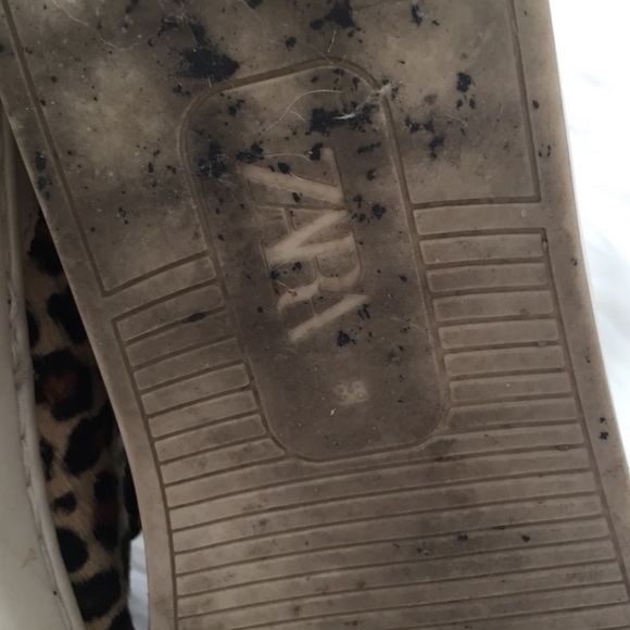 Zara Leopard Print Calf Hair Lace Up Sneakers 38 - Picture 11 of 11